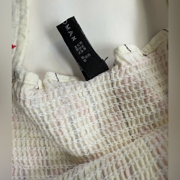 BBWM Cream and Red Embroidered Blouse with Flutter Sleeves size S - Picture 9 of 12